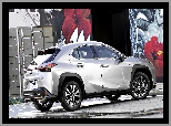 Lexus UX, Ściana, Srebrny, Pomalowana